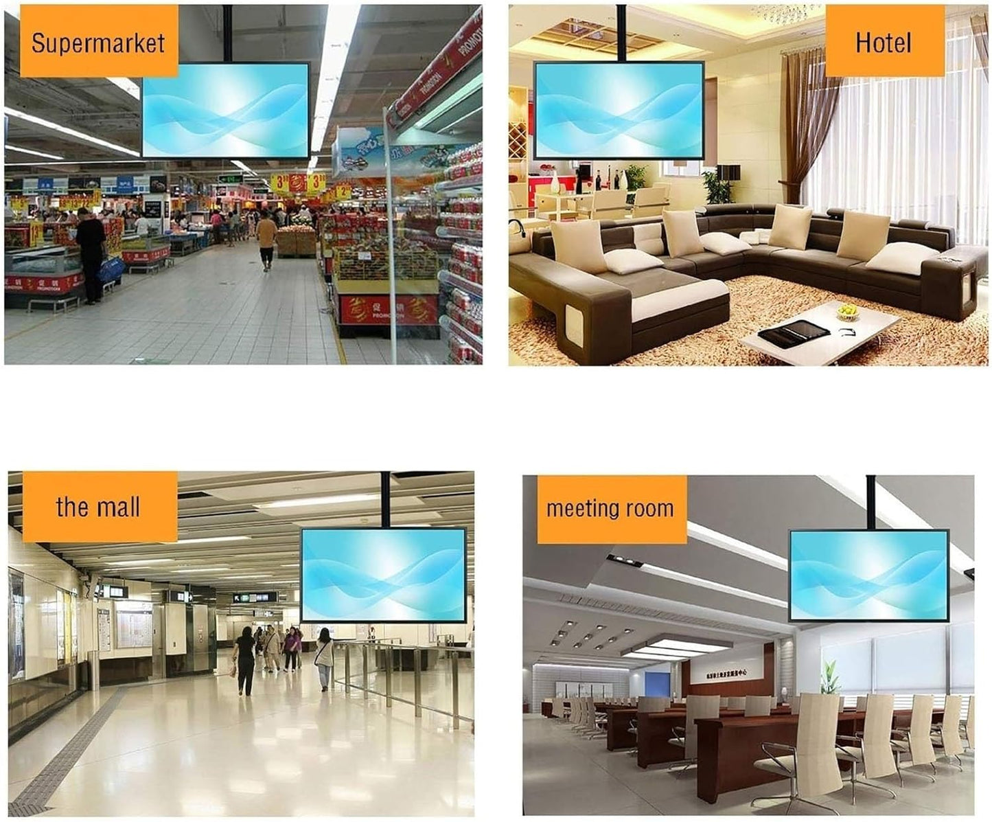 Ceiling TV Mount Adjustable 360° Rotating Wall Bracket for 32" 55" LCD Monitors Versatile TV Support Easy in Tion Space Saving Design Sturdy and Durable.