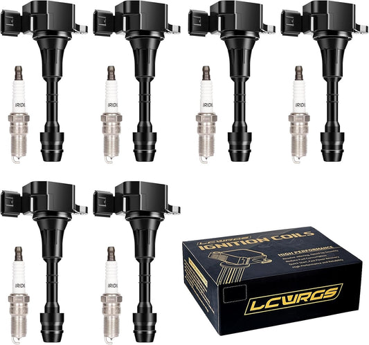 Set of 6 Ignition Coil Pack and Spark Plugs Fits for Nissan Murano Maxima Altima Quest Xterra Pathfinder Frontier 2002 2003 2004 2005 2006 2007 2008 Spark Plugs Coils 3.5 V6 Replaces# UF349 C1406