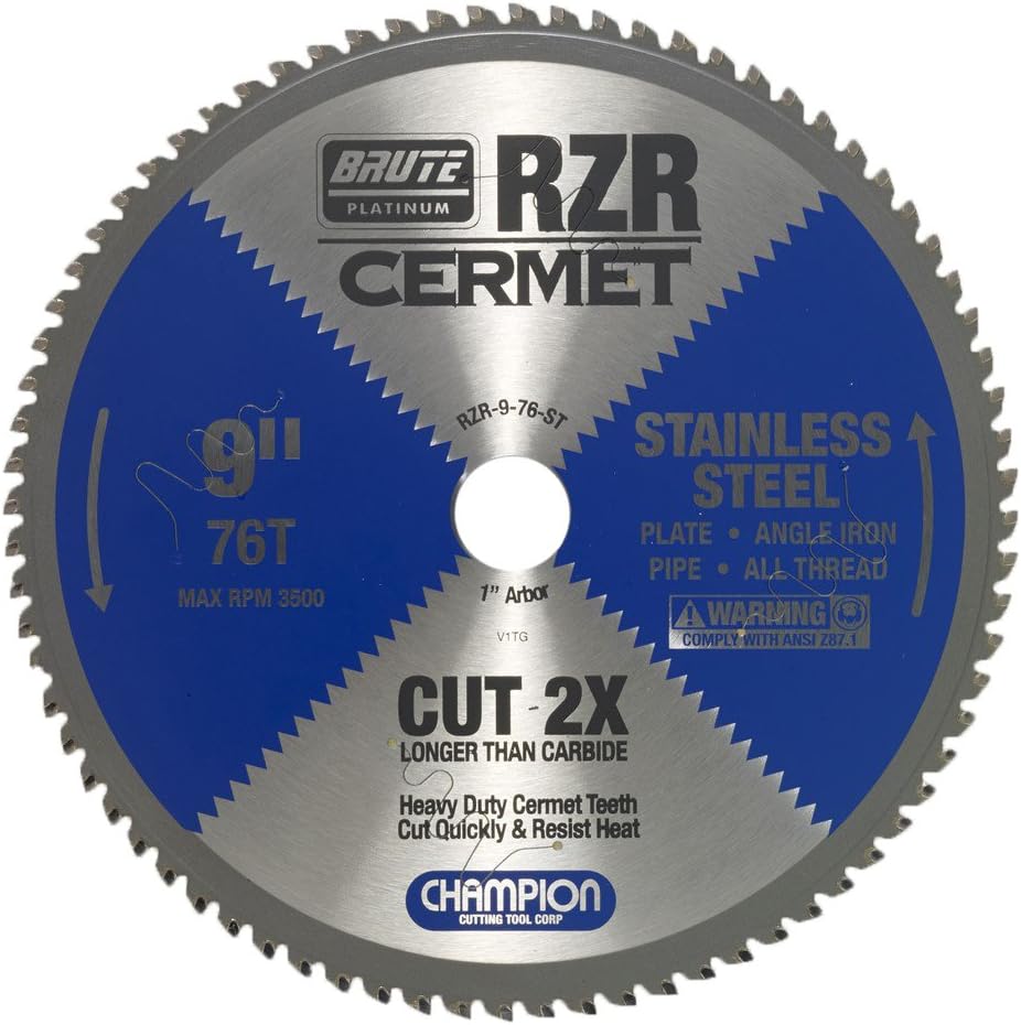 Champion Cutting Tool Corp Circular Saw Blade 114", 110T (RZR-14-110-ST)-Cut Stainless