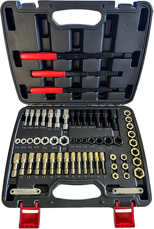 61 Piece Thread Chaser Set - Metric SAE Thread Chaser Kit, UNF UNC Rethreading Tool Kit, Thread File Repair Thread Tool