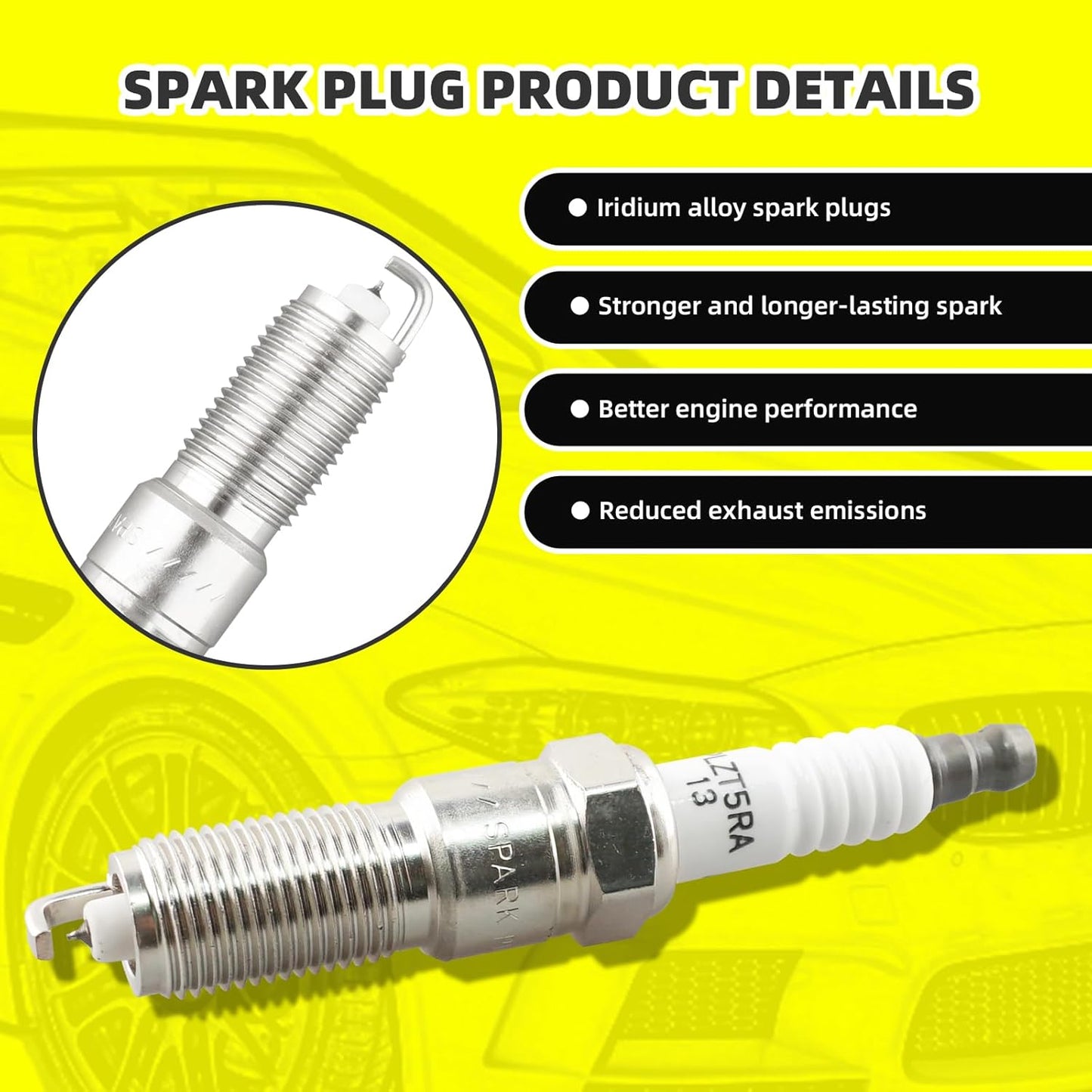 Set of 1 Ignition Coils Pack UF403 4609103AC & 4 PCS Iridium Spark Plugs with Wire Set Compatible with Dodge SX 2.0 2003-2005 2.0L Chrysler PT Cruiser 2003-2009 2.4L