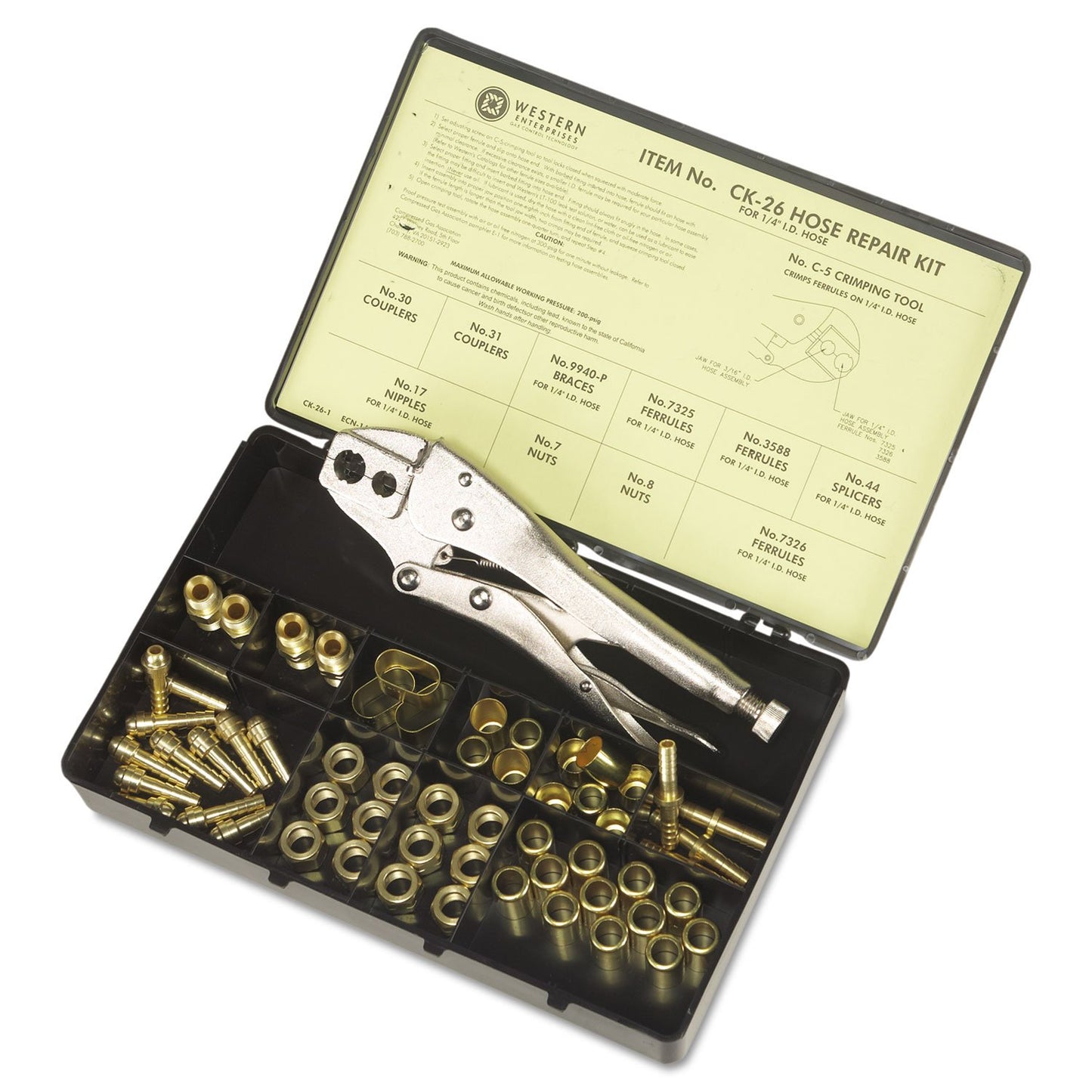 WESTERN ENTERPRISES, CK-26, B SIZE X 1/4" I.D. HOSEREPAIR KIT