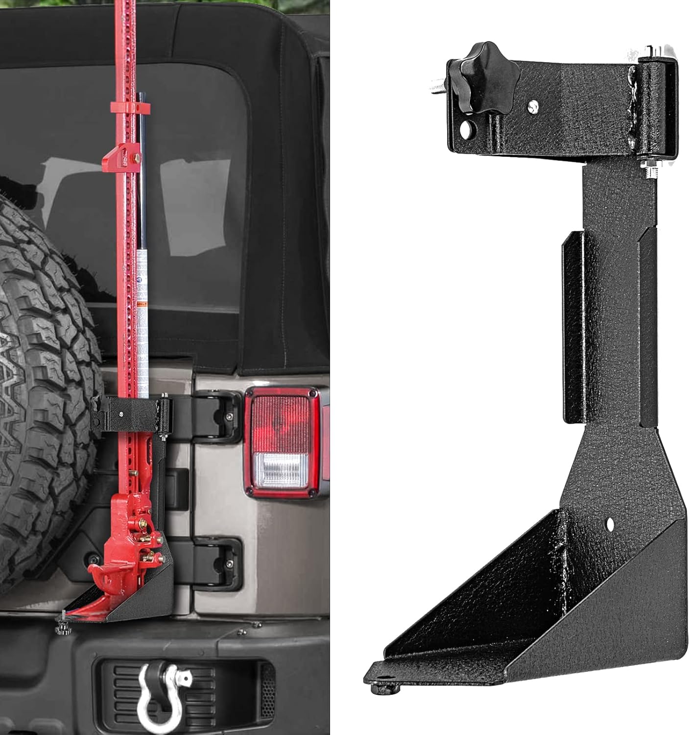 WeiSen Jack Holder Mount High Lift Jack Carrier Compatible with Jeep Wrangler JL 2018-2024