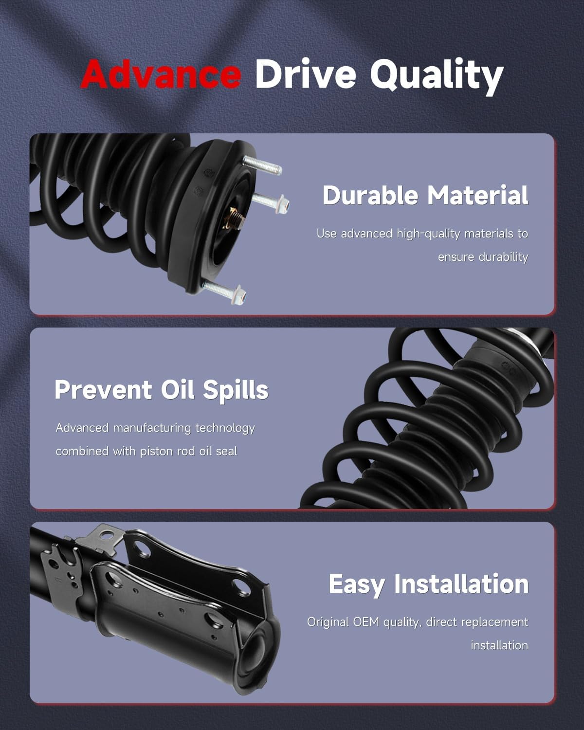 cciyu Rear Complete Struts Spring for Lexus ES350 2007 2008 2009 2010 2011 2012, for Toyota Avalon 2008 2009 2010 2011 2012,for Toyota Camry Struts Shocks for 172310 172309 Left and Right Strut