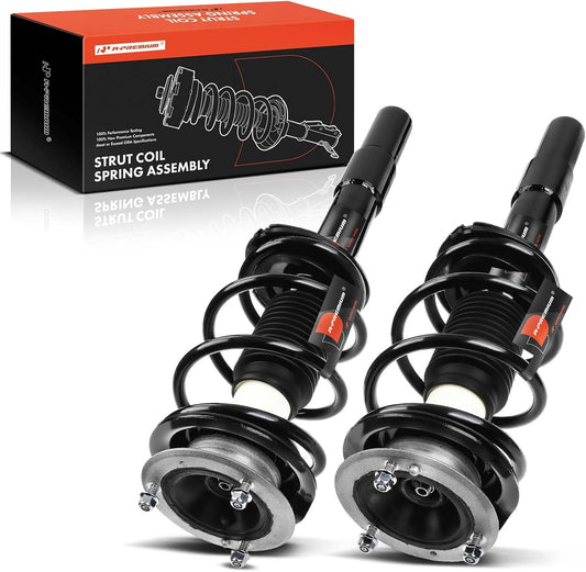 A-Premium Front Complete Strut & Coil Spring Assembly Compatible with BMW E60 [Sedan] 525i 2004-2007, 528i 2008-2010, 530i 2004-2007, 535i 2008-2010, w/o Sport Suspension, 2-PC Set