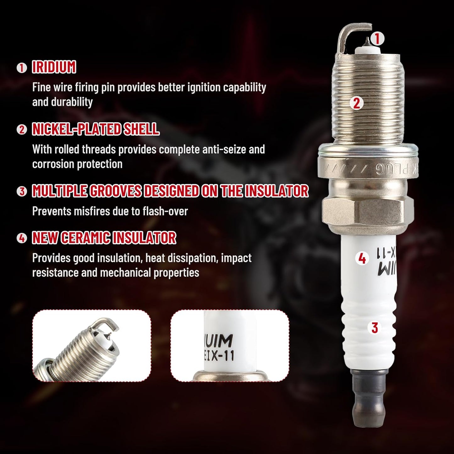 CarBole UF267 Ignition Coils and Spark Plugs Set Compatible with Lexus Toyota (OE: UF267+PK20TT)