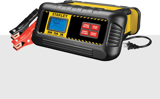 STANLEY BC40BS 40 Amp Battery Charger for Lithium or Lead Acid Batteries with Engine Start, Voltage and Alternator Check