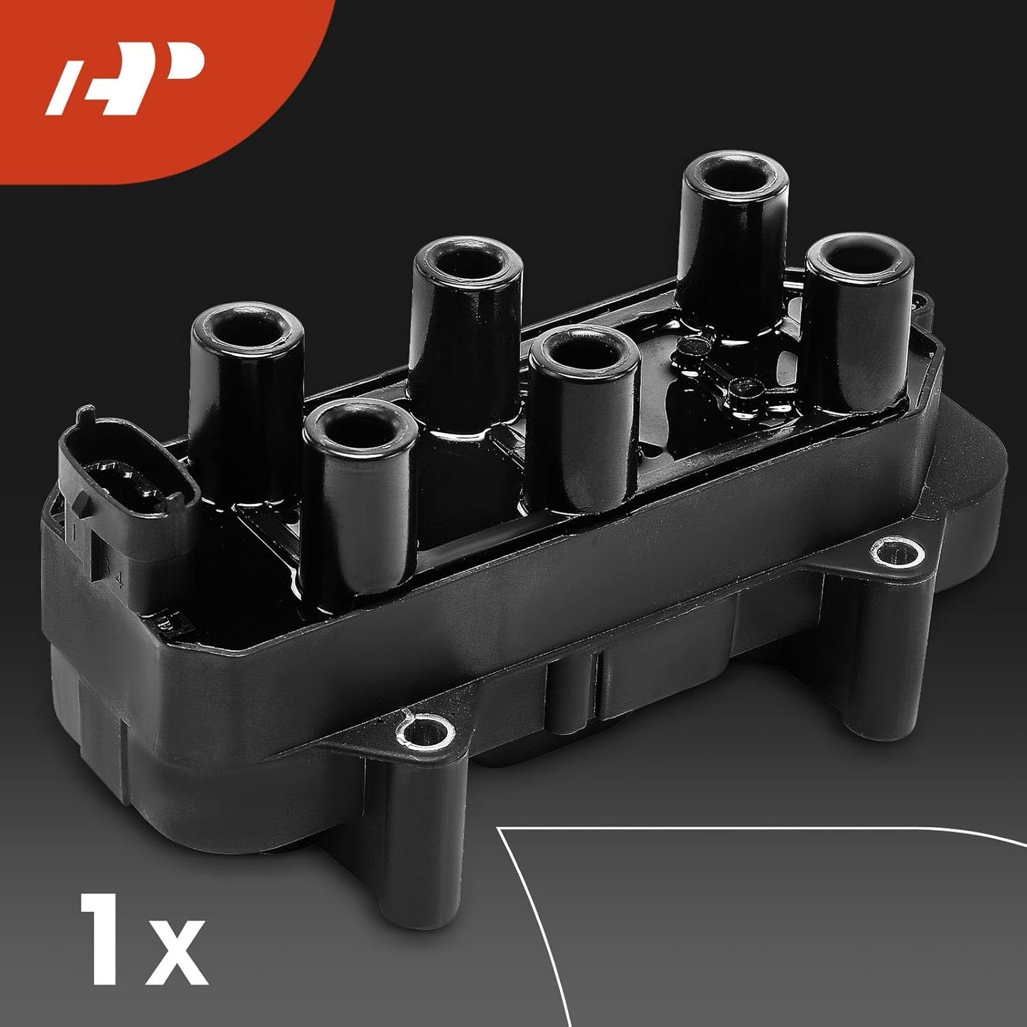 A-Premium 1x Ignition Coil Pack and 6x Iridium Spark Plugs Compatible with Cadillac Catera 1997-1998, 3.0L, Replace# 1208075, 90541062