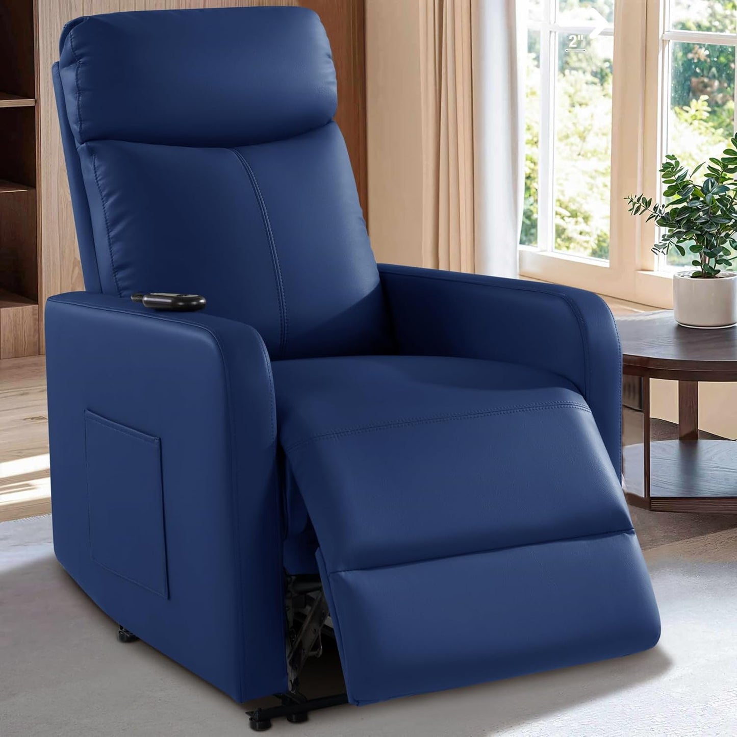 Zero Wall Power Recliner Chairs, Small Recliner for Small Spaces and Petite People Man Woman (1, Dark Brown Faux Leather)