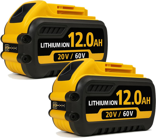 2-Pack 12000mAh Replace for Dewalt 20V 60V Max Battery Compatible with DCB606 DCB609 DCB612 DCB201 DCB200 DCB206 DCB207 Apply to Dewalt Cordless Power Tools