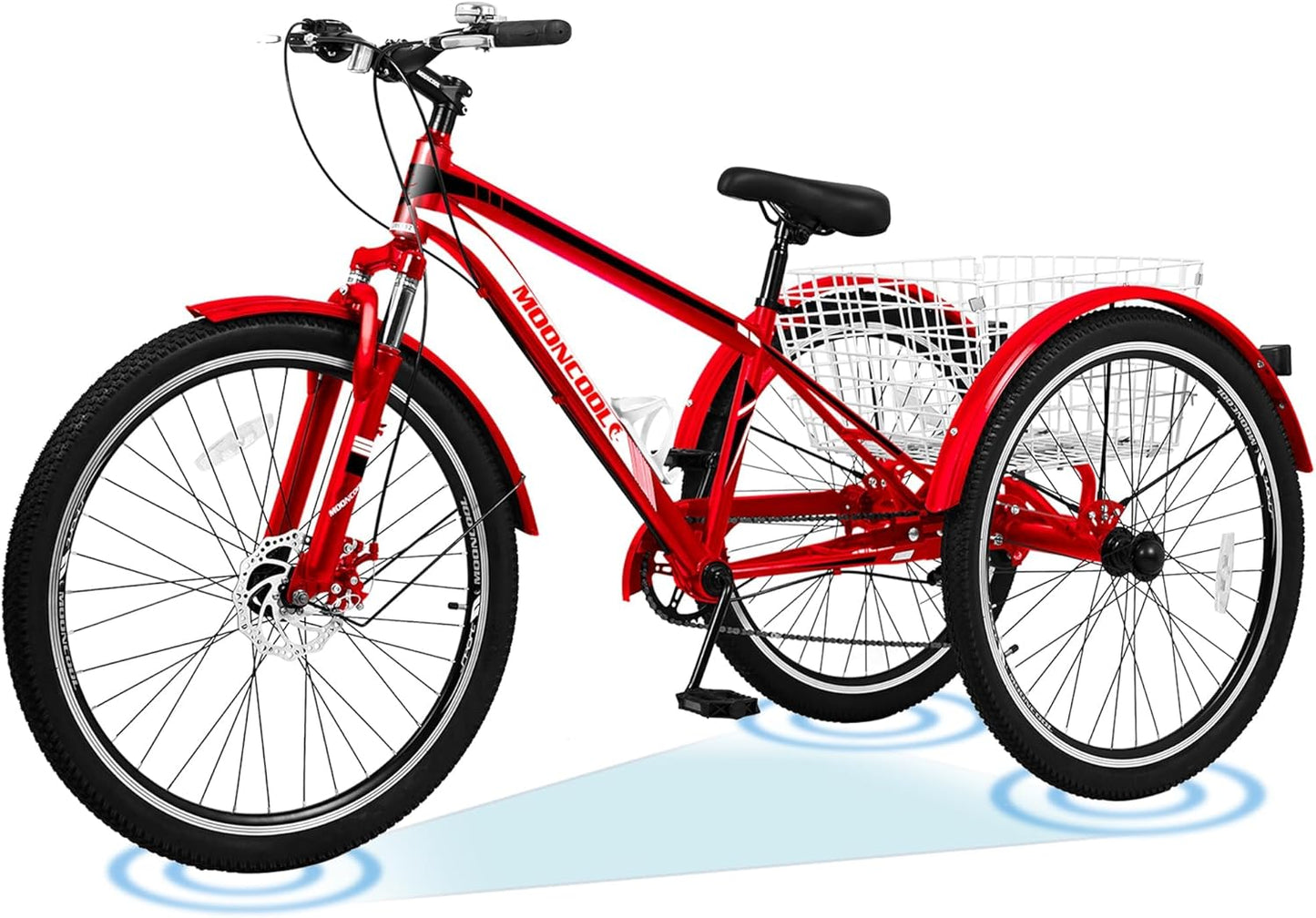 ABORON Adults Tricycle, 3 Wheels Bike for Adult, Tricycle for Adults, Double-Wall Wheel Rims, Tricycle for Women Men Exercise Outdoor Sports