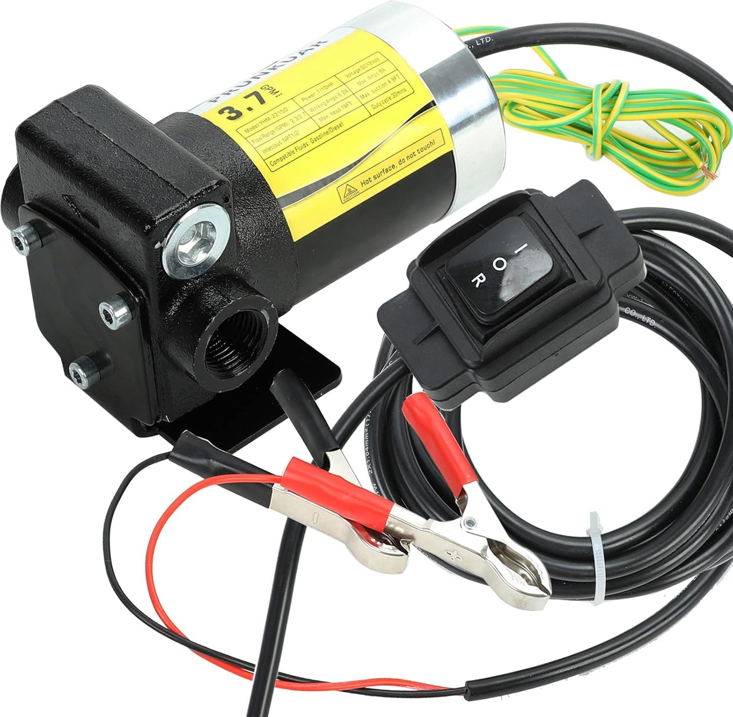 110V Automatic Gasoline Fuel Transfer Pump with Forward and Reverse Pumping, 2.3/3.7 GPM Portable Self-priming Fuel Oil Transfer Pump for Gasoline, Diesel, Kerosene, Biodiesel and More