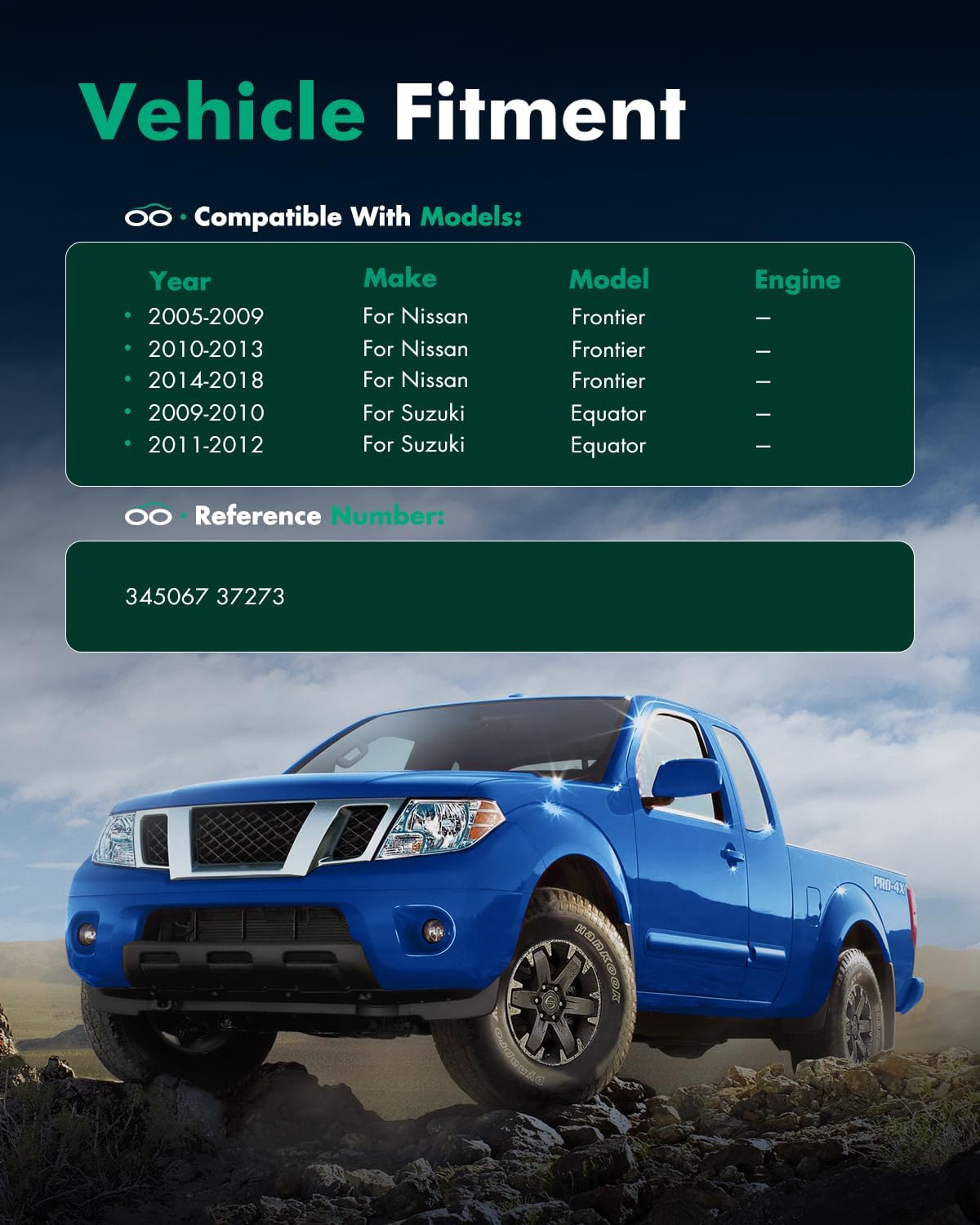 SCITOO - Rear Shock Absorber for Nissan Fits 2005-2018 for Nissan Frontier,2009-2012 for Suzuki Equator Shocks 345067 Struts - 2Pc Set