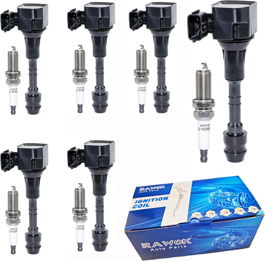 UF349 Ignition Coil Pack with Double Iridium Spark Plugs Set for 3.5 4.0 V6 Nissan Altima Maxima Murano Quest Frontier NV1500 Pathfinder Xterra Infiniti I35 QX4 Suzuki Equator 2002-2021, C1406