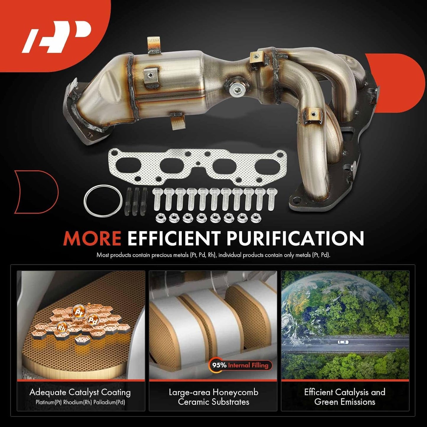 A-Premium Exhaust Manifold Catalytic Converter Kit Direct-Fit Compatible with Nissan Altima 2013-2018, Rogue 2014-2017, 2.5L, EPA Compliant