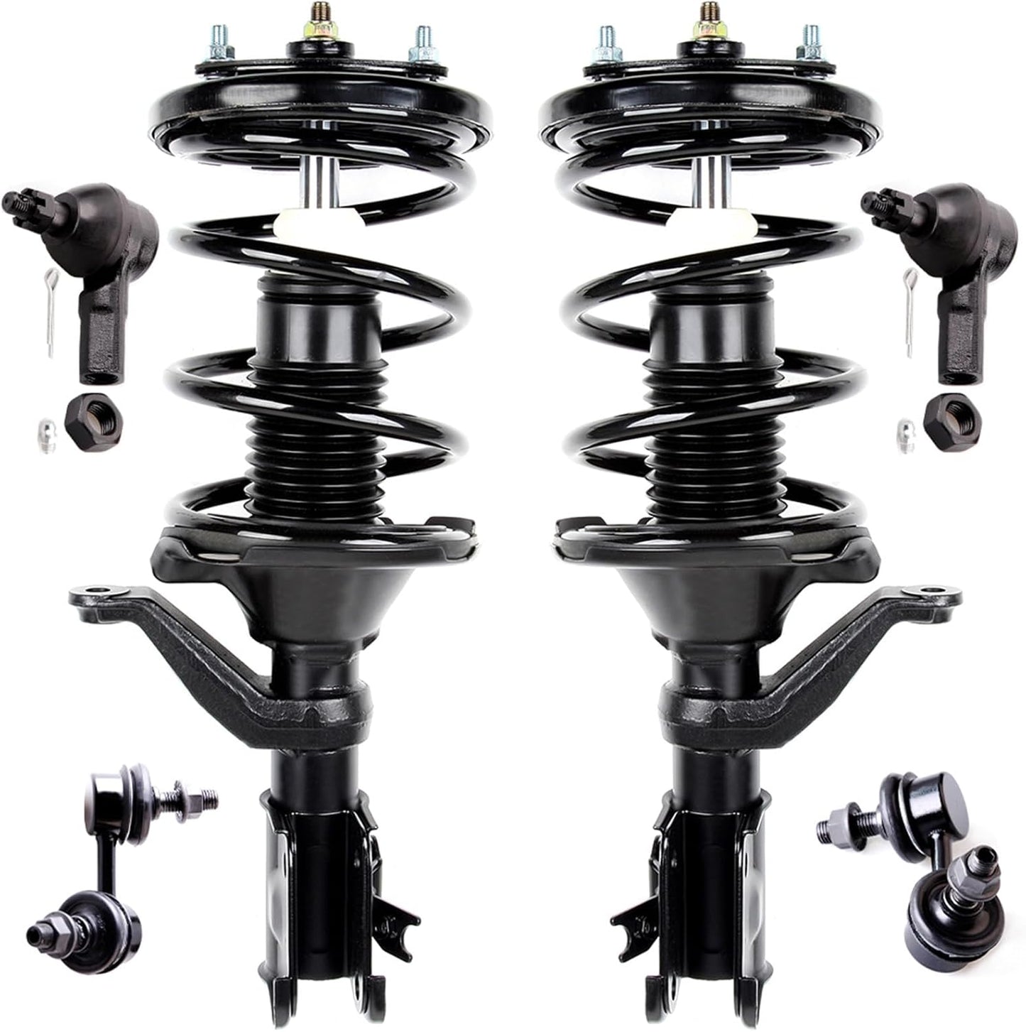 SCITOO Struts Shock suspension kit for 2001 2002 2003 for Acura EL 2001 2002 2003 2004 2005 for Honda Civic Front Complete Struts Assembly Stabilizer Bar Link Kit Tie Rod End 6 Pcs,171433 171434