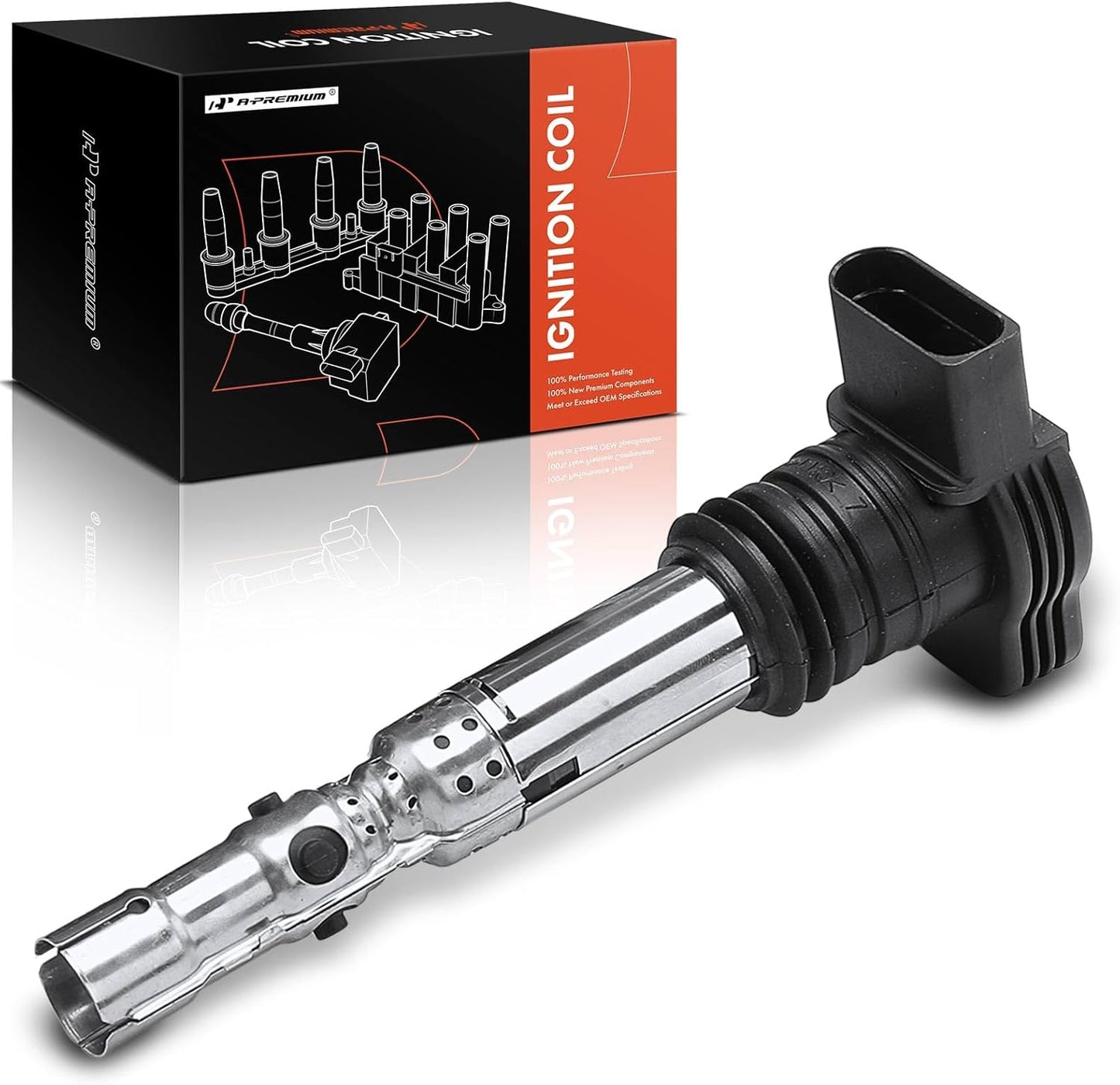 A-Premium Ignition Coils Pack Compatible with Volkswagen Jetta Passat Beetle 2001-2005 Golf Audi A4 2001-2006 A6 Allroad TT Quattro 1.8L 2.7L Turbo 4-PC Set