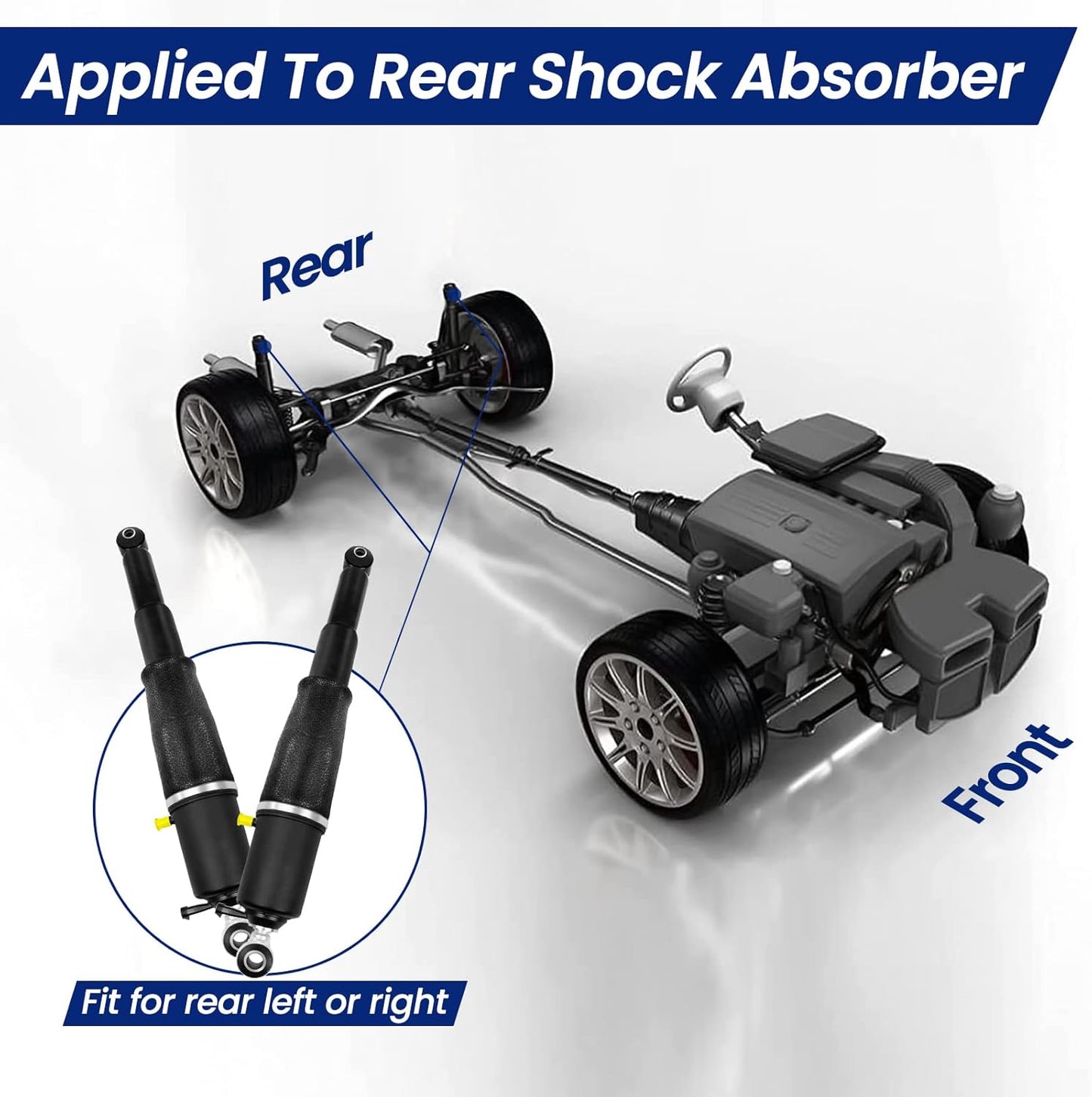 2Pcs Rear Air Struts Shock Absorbers Compatible with GMC Yukon XL Cadillac Escalade Chevy Avalanche Suburban 1500 Tahoe Car OEM Replace Part 22187156, 25979394