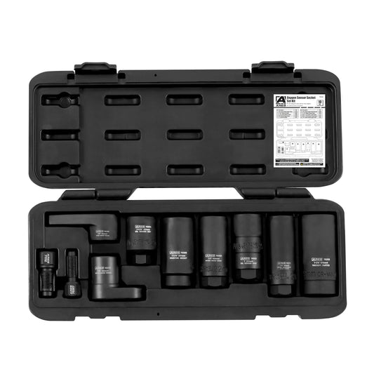 ARES 70318 10-Piece Oxygen Sensor Kit - Thread Chasers, Sockets for Oxygen Sensors, Injectors, & Oil Sending Units - Chrome Vanadium Steel