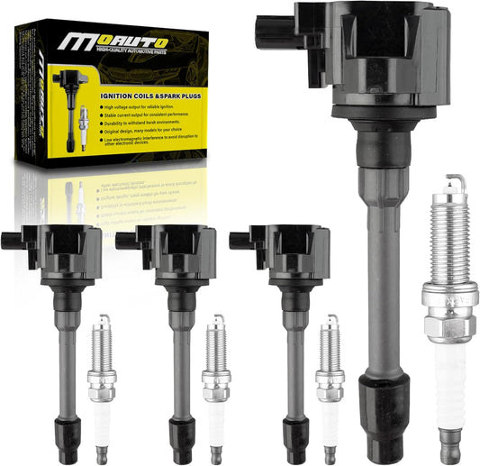 Set of 4 Ignition Coils Pack UF781 3052059B013 & 4 PCS Iridium Spark Plugs Compatible with Honda Accord CR-V Civic Insight RDX 2017-2021 1.5L 2.0L