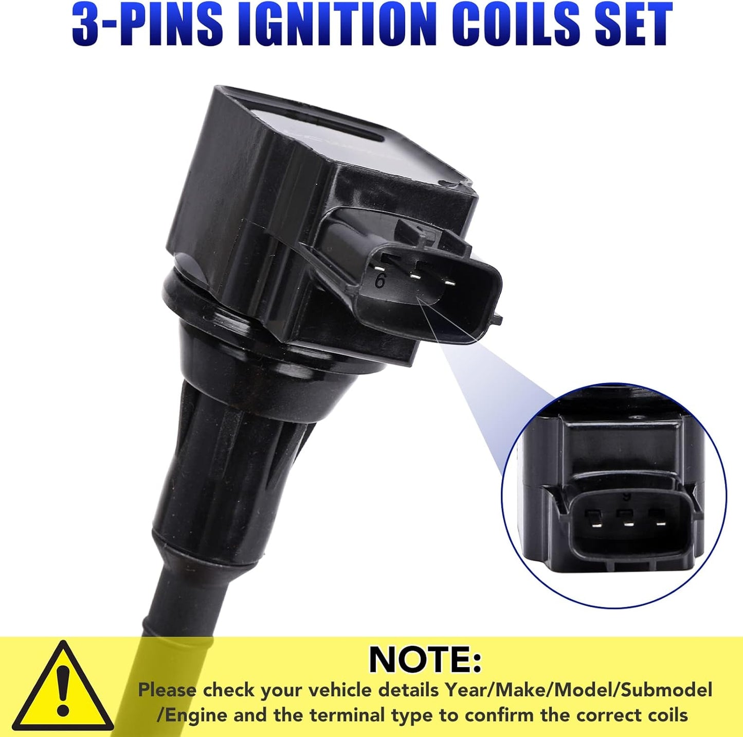 Set of 4 Ignition Coil fits for 2002 2003 2004 2005 2006 Nissan Altima Sentra X-Trail Coil Pack 2.5 L4 Replaces# UF350 C1398