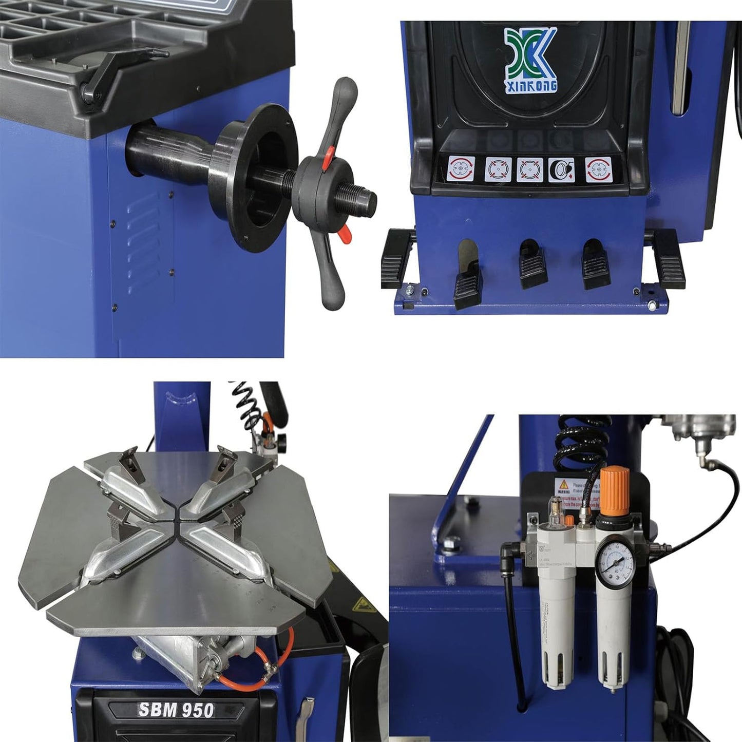XK-New 2.0 Horsepower Tire Changer Wheel Changers Machine Balancer Rim Clamp Combo 950 690/36 Month Parts Replacement