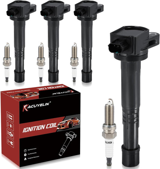UF602 Ignition Coil Pack & Iridium Spark Plugs Compatible with Honda Accord Civic CRV Crosstour Acura ILX 2.4L L4 2008-2015 UF602 Coil Pack Sets of 4 Replaces #C1662 5C1719 E1102 LKR7BGPS