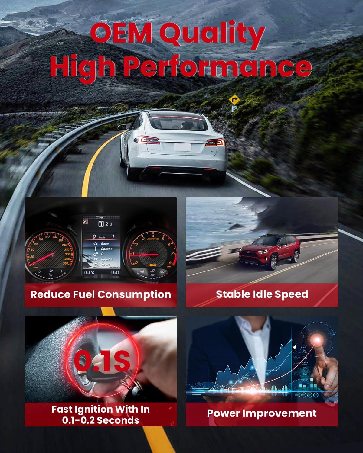 cciyu Pack of 4 Ignition Coils for Honda City/CR-Z/Fit 2009-2015 fits for UF626 C1664