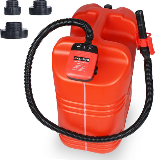 Automatic Fuel Transfer Pump with Auto-Stop Sensor(2.4 GPM), Flexible Intake Hose Fits Most Irregular Gas Cans for Gasoline Diesel Kerosene & More