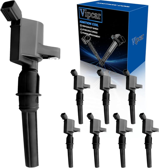 8Pcs Ignition Coil Pack Compatible with Ford F150 1997-2003 5.4 & 2000-10 4.6L, 02-05 Explorer 4.6L, 99-04 Mustang Expedition Excursion Navigator Mountaineer Town-Car F250-550 E150-550, #DG508