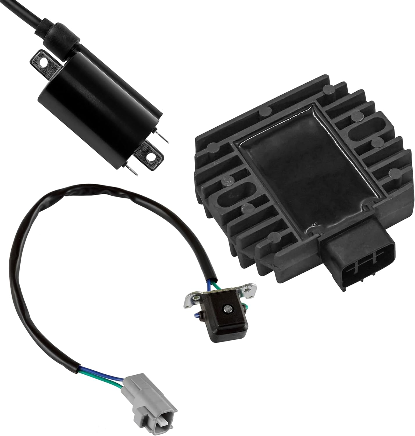 Caltric Regulator with Stator Pickup Ignition Coil Compatible with Kawasaki Mule 3000 KAF620 2001 2002 2003 2004 2005 2006 2007 2008