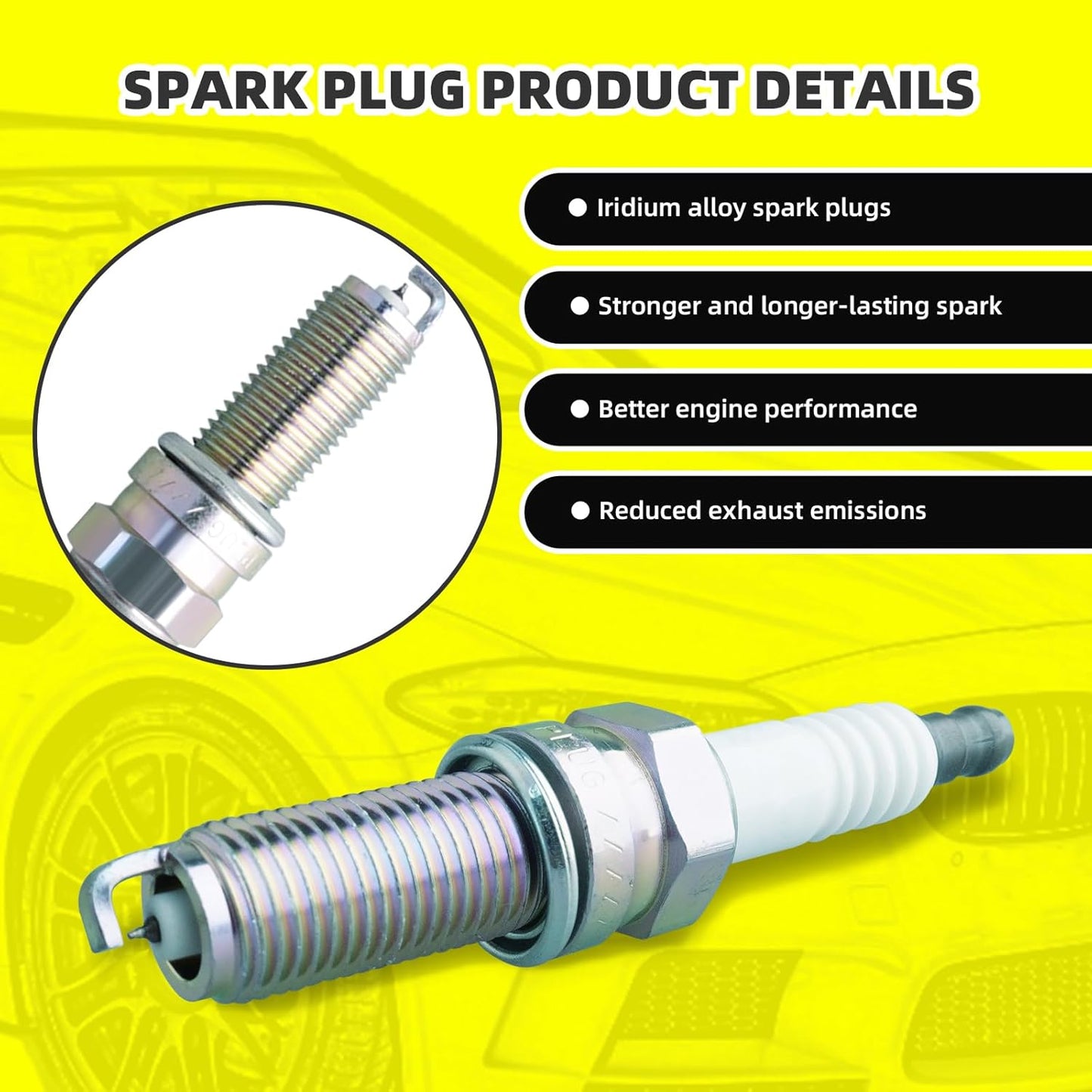 Set of 3 Ignition Coils Pack UF681 1321580003 & 3 PCS Iridium Spark Plugs Compatible with 2005-2015 Smart Fortwo 1.0L 0.8L Electric