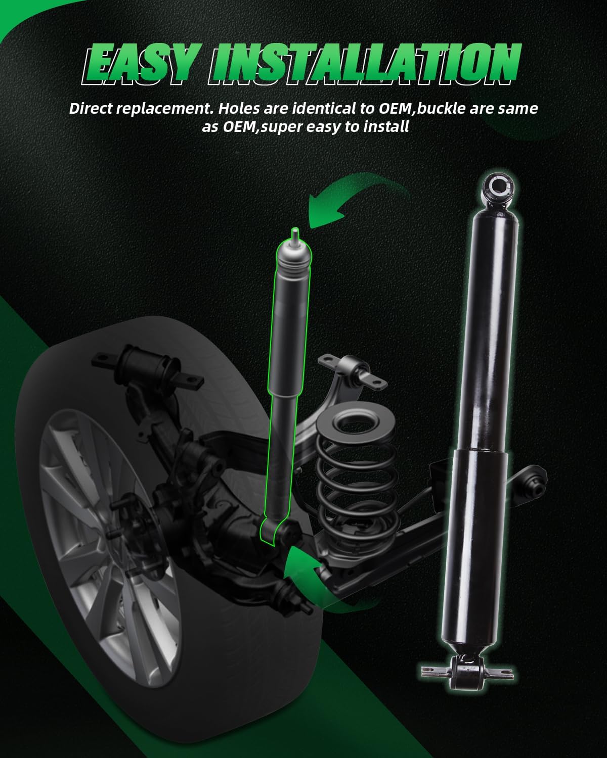 SCITOO Front & Rear (4 Pcs) Shocks for Jeep, Shocks Absorbers Fits 1991-2001 for Jeep for Cherokee with 37027 37083 344089 344088 Shocks and Struts Auto Shocks