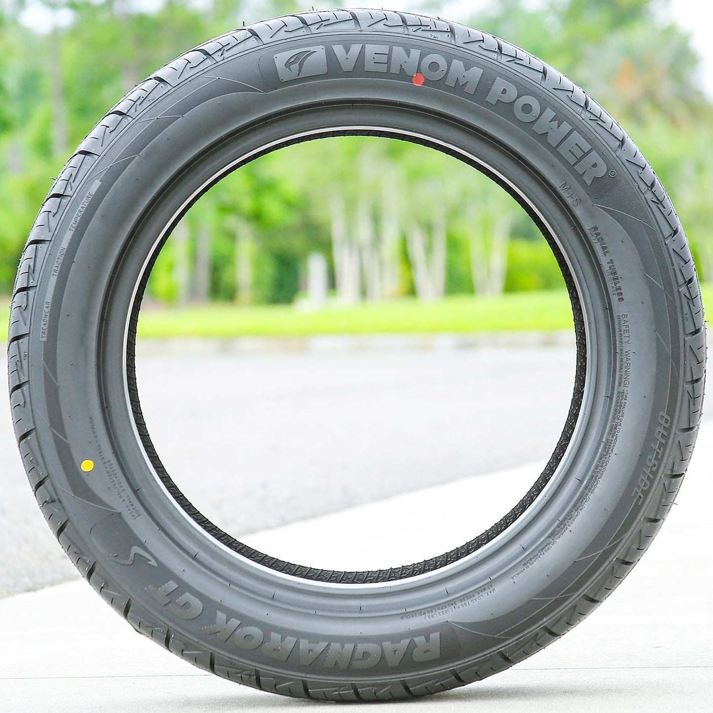 Venom Power Ragnarok GTS All-Season Highway Light Truck Radial Tire-33X12.50R20LT 33X12.50X20 33X12.50-20 119R Load Range F LRF 12-Ply BSW Black Side Wall
