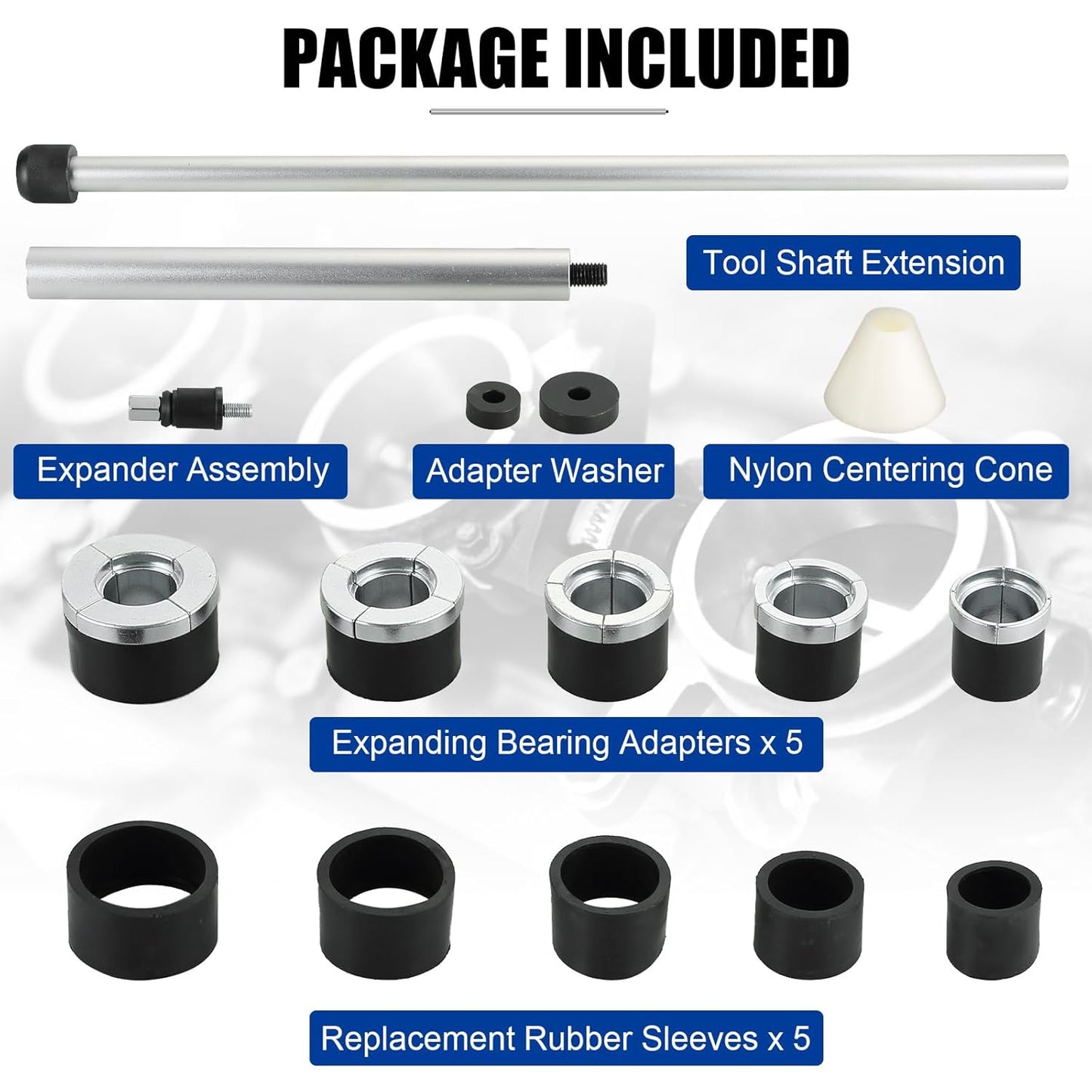Cam Bearing Removal and Installation Tool Set, Camshaft Bearing Ranging from 1-1/8" to 2-2/3" for Most Domestic and Import Vehicle Trucks, Bearing Installation Tool