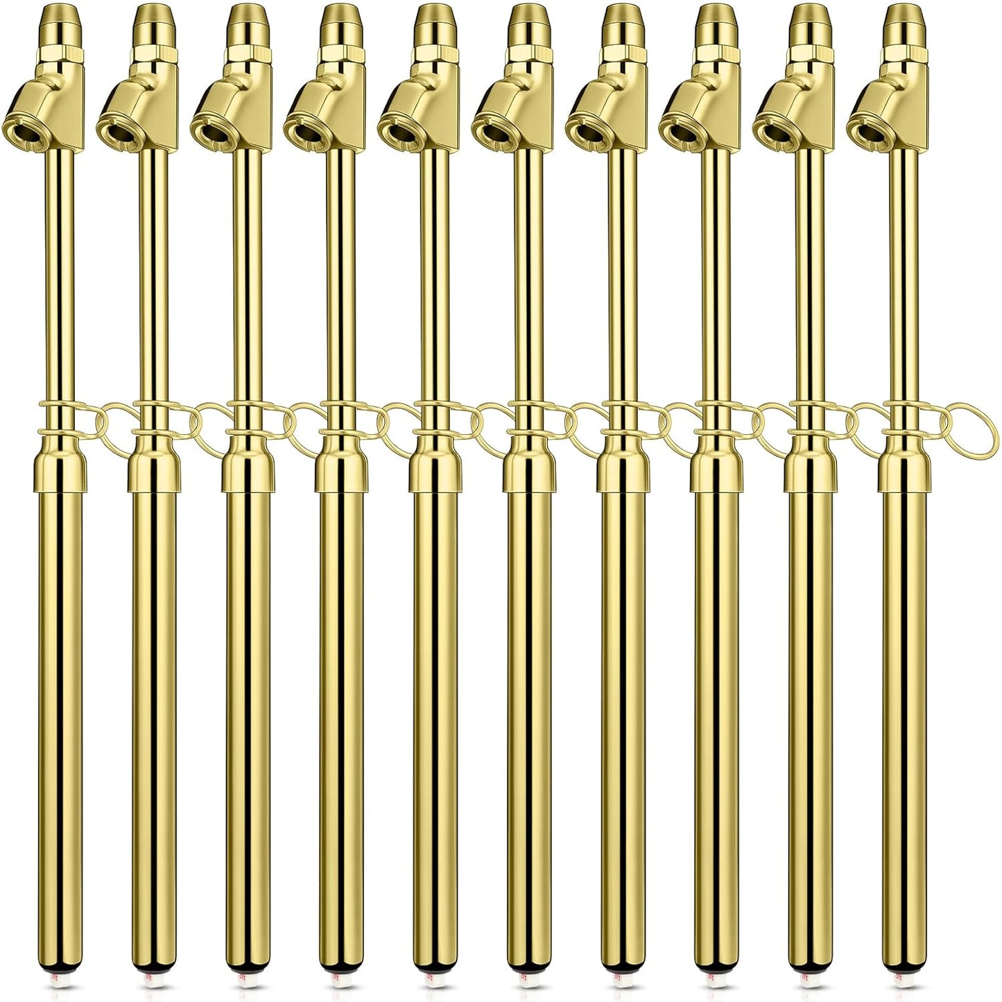 Tallew 10 Pack Tire Pressure Gauge Black Heavy Duty Air Pressure Tire Gauge Dual Head Semi Truck Tire Pressure Gauge Range 10-150 PSI, Extended Tube Tire Gauge Suitable for Semi Truck, and Bus