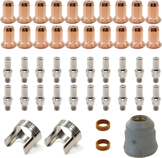 45pcs IPT-60 PT-60 IPT-40 PT40 Plasma Cutting Torch Tip Electrode Shield Cap Stand Off