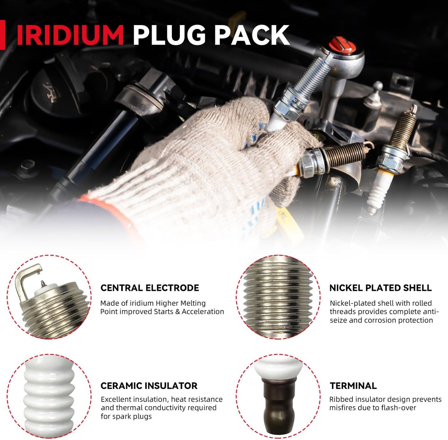 6pcs Ignition Coil Packs 6pcs Iridium Spark Plugs Compatible With 01-08 Escape Mariner 05-07 Montego Freestyle Five Hundred 03-08 6 01-11 Tribute 02-06 MPV 00 Sable Taurus 04-05 3.0L DOHC