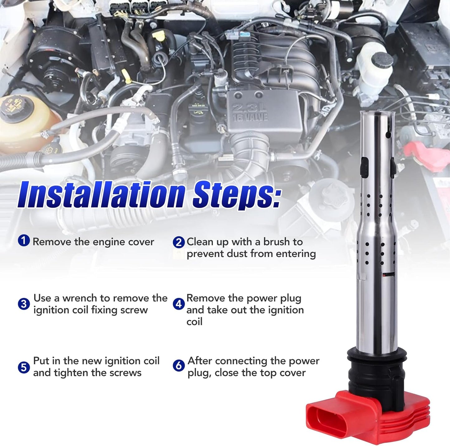 Set of 4 Ignition Coils Fits for 2.0T Audi A4 A6 Volkswagen VW CC Passat GTI 2008 2009 2010 2011 2012 2013 2014 2015 2016 2.0 Coil Packs Replaces# 06E905115E 06H905115B UF529