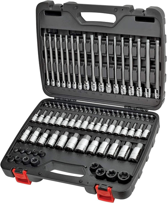 CARBYNE 84-Piece Master Hex & Torx Bit Socket Set | S2 Steel Bits, CrV Steel Sockets, Corrosion-Resistant, Durable Case | 1/4", 3/8" & 1/2" Drive