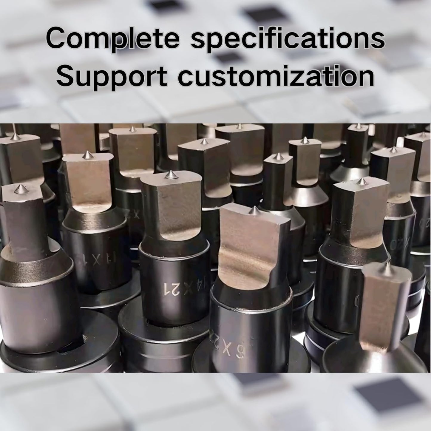 9-Piece Square Hole Punch Die Set for Hydraulic Punch Tool - Compatible with CH-70 Machine, Metal Punching Dies for Steel Sheet, Copper Plate, Aluminum Plate (9-Piece Square Hole Punch Die Set)