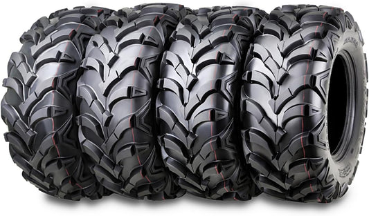 WANDA Set 4 ATV tires 24x8-12 & 24x9-11, Fit for 00-06 Honda Fourtrax Rancher TRX350FM 350 4X4, Load Capacity- 365 Pounds