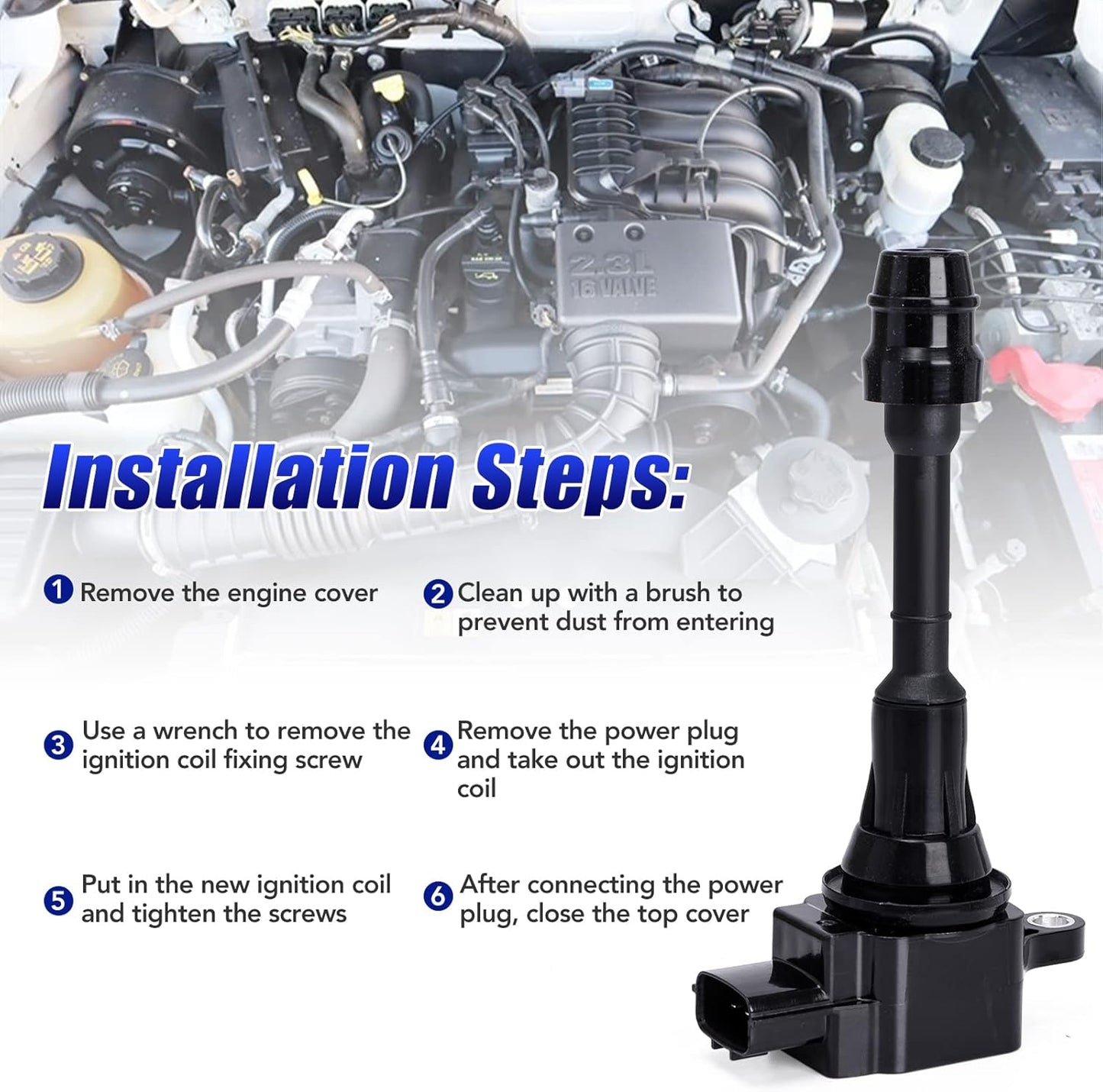 Set of 4 Ignition Coil fits for 2002 2003 2004 2005 2006 Nissan Altima Sentra X-Trail Coil Pack 2.5 L4 Replaces# UF350 C1398