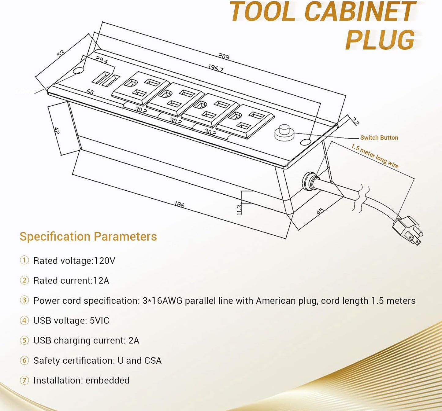 CHETTO C 72-inch Rolling Tool Chest Cabinet Mobile Workbench with 15 Storage Drawers and Wheels 3 Uper Cabinet Outlet SS Pegboard Black Tool Box for Garage