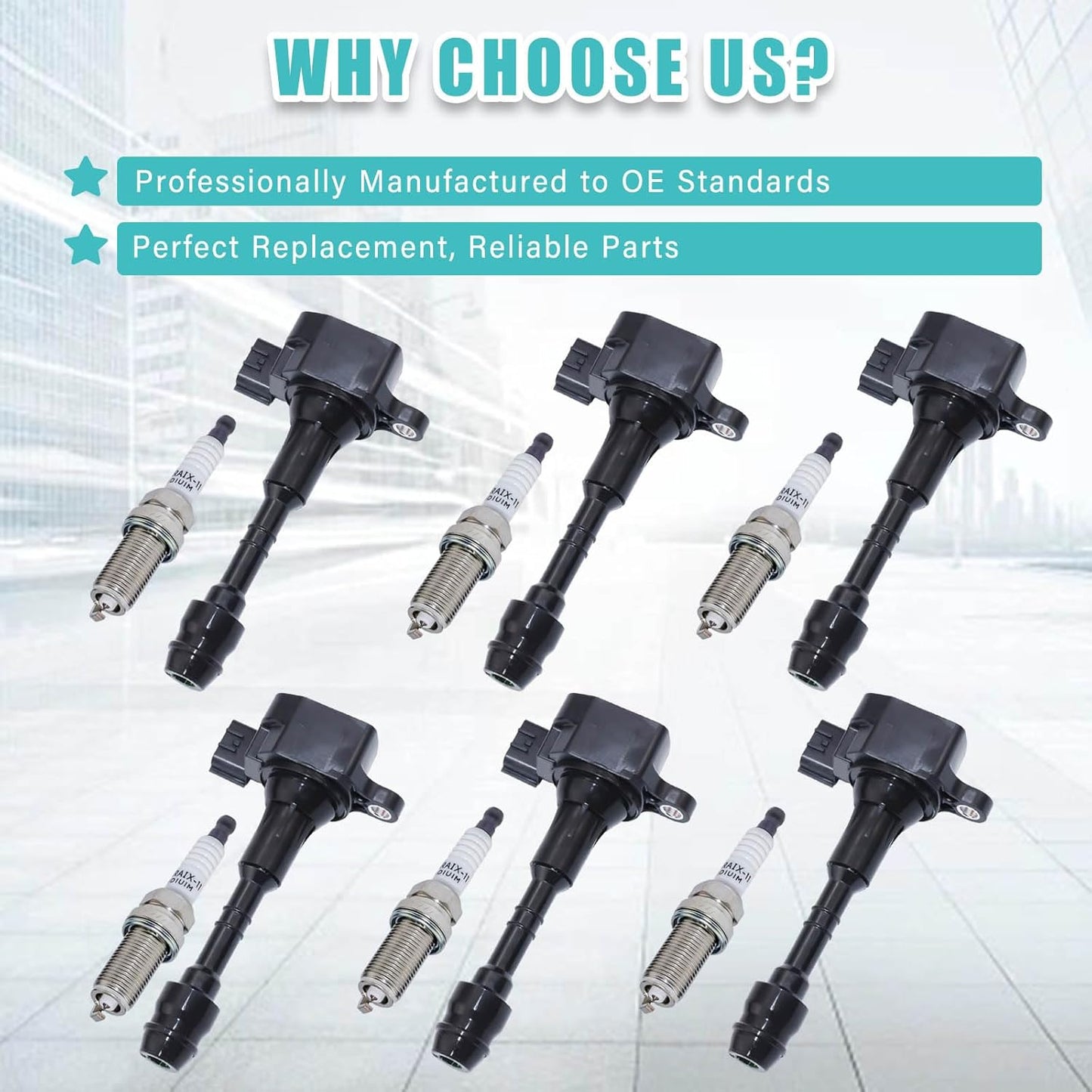 UF349 Ignition Coil Pack with Double Iridium Spark Plugs Set for 3.5 4.0 V6 Nissan Altima Maxima Murano Quest Frontier NV1500 Pathfinder Xterra Infiniti I35 QX4 Suzuki Equator 2002-2021, C1406