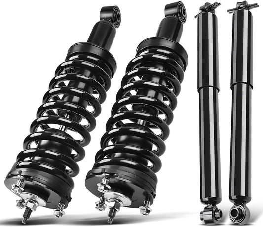 A-Premium Set (4) Front and Rear Complete Suspension Strut & Coil Spring Assembly Compatible with Chevrolet Colorado & GMC Canyon 2004-2012, RWD, Driver and Passenger Side