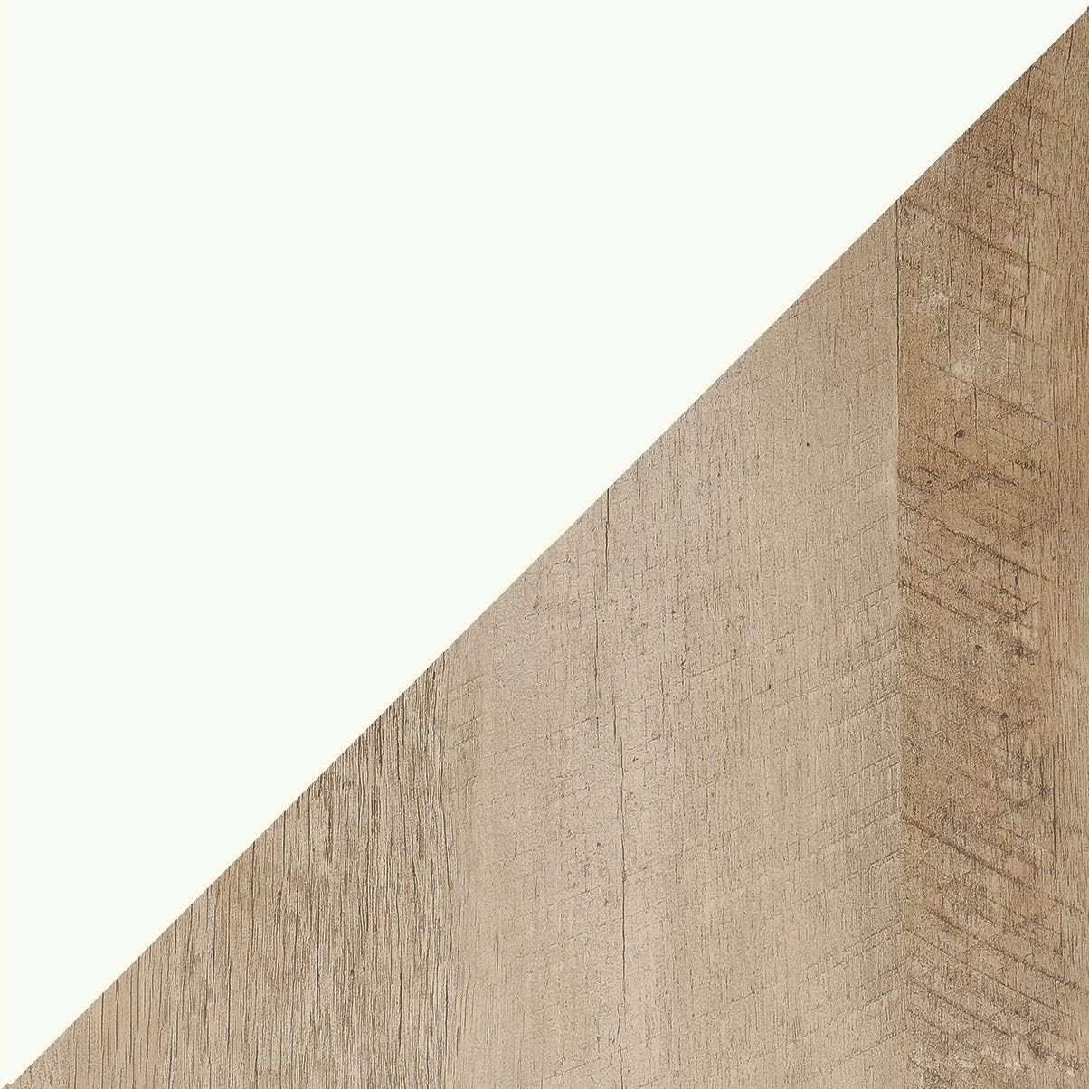 Sauder Cottage Road Computer Desk with Drawers and Storage Shelves, Small Study Desk, in Soft White and Decrotive Tile Pattern