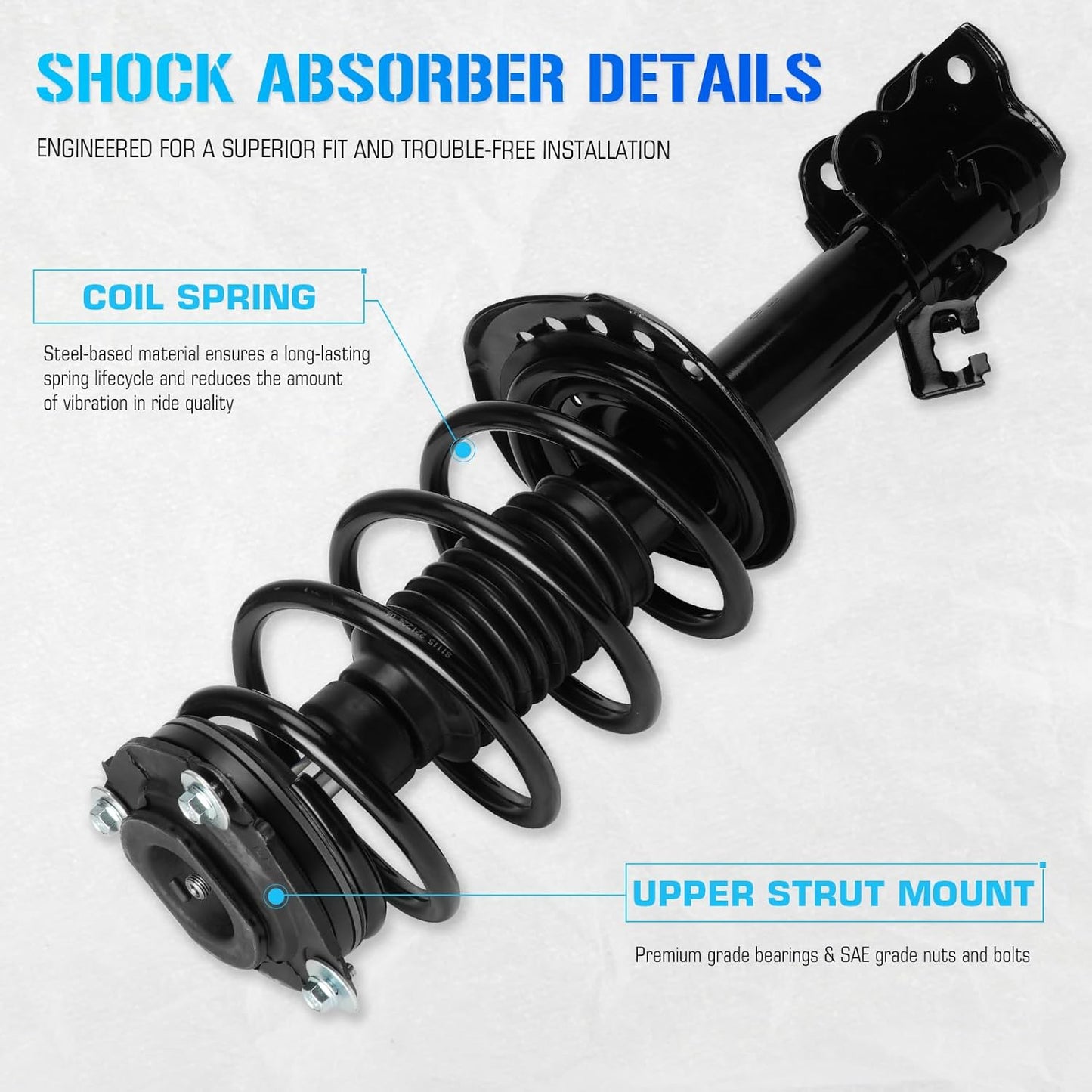 172948 172947 Front Strut Shock w/Coil Springs for 2014-2016 Nissan Sentra, 2017-2019 Sentra ONLY 1.8L (S, SL, SR, SV) - [Exc. SR Turbo/Nismo Models], 2015 2018 Struts Shocks Absorbers Assembly