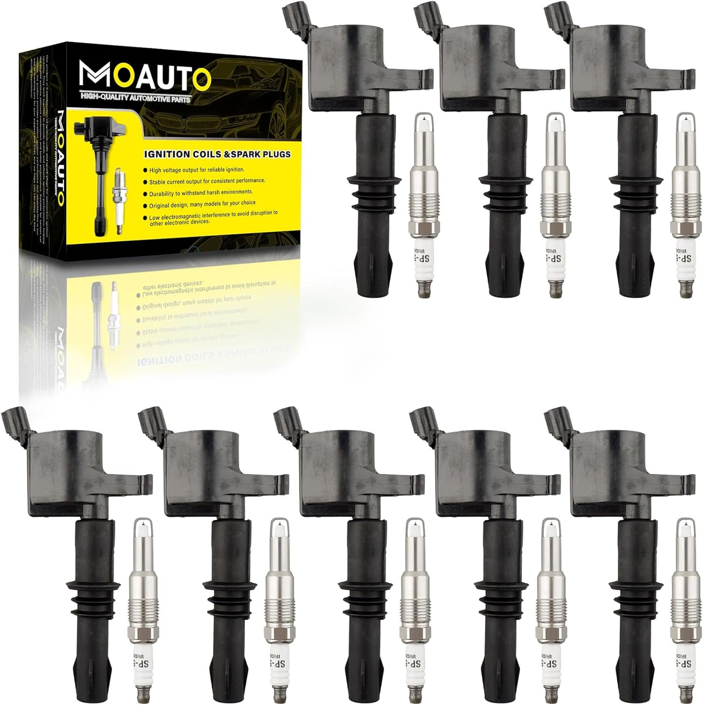 Set of 4 Ignition Coils Pack 4M5Z-12029-B DG507 & 4 PCS Iridium Spark Plugs Compatible with Ford Fusion Escape C-Max Transit Connect Lincoln MKZ Mercury Mariner Milan - 2.5L 2.0L L4