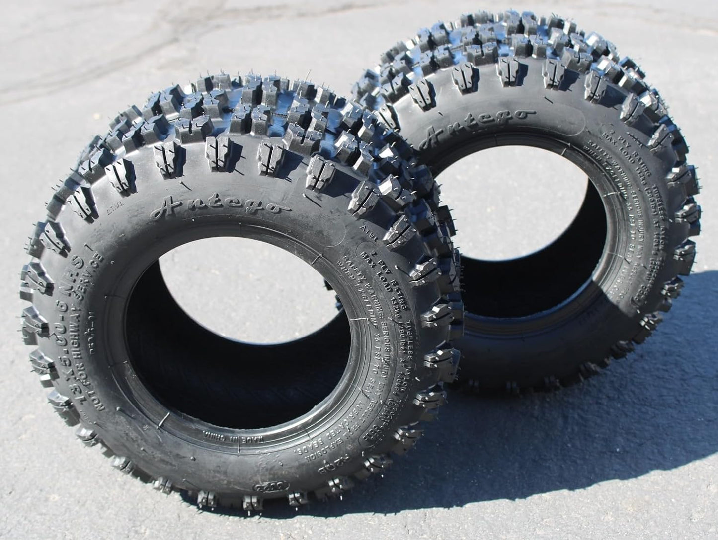 Antego 13x5.00-6 Non-Directional Snow Tires (Set of 2) - Tailored for Superior Winter Grip